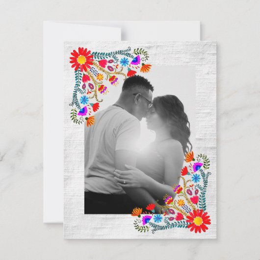 Farbenfrohe mexikanische Foto der Folklorekunst Ho Einladung (Rückseite)