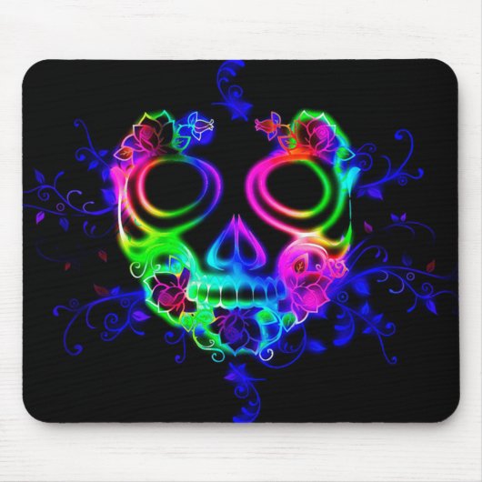 Farbenfrohe mexikanische Halloween-Maske Mousepad (Vorne)