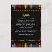 Farbenfrohe mexikanische Hochzeitsdetails Begleitkarte (Vorderseite)