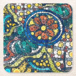 Farbenfrohe mexikanische Keramik Foto Art Südweste Rechteckiger Pappuntersetzer