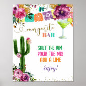 Farbenfrohe mexikanische Margarita Bar Sign Poster (Vorne)