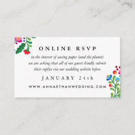 Farbenfrohe mexikanische Online-RSVP-Karte für Hoc Begleitkarte