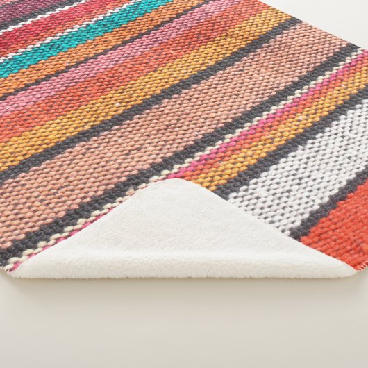 Farbenfrohe mexikanische, peruanische Teppichoberf Sherpadecke (3/4)