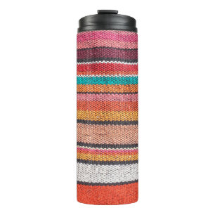 Farbenfrohe mexikanische, peruanische Teppichoberf Thermosbecher