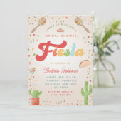 Farbenfrohe mexikanische Retro Groovy Brautparty F Einladung (Stehend Vorderseite)