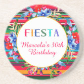 Farbenfrohe mexikanische Serape Fiesta zum Geburts Getränkeuntersetzer (Vorne)