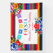 Farbenfrohe mexikanische Serape floral Fiesta Gebu Banner (Vertikal)