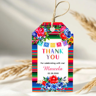Farbenfrohe mexikanische Serape & Floral Vielen Da Geschenkanhänger