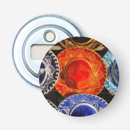 Farbenfrohe mexikanische Sombreros Flaschenöffner (Vorderseite)