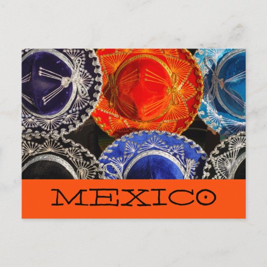 Farbenfrohe mexikanische Sombreros Postkarte (Vorderseite)