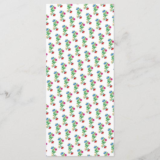 Farbenfrohe mexikanische Stickerei Abendessen Menükarte (Rückseite)