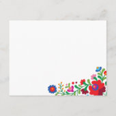 Farbenfrohe mexikanische Stickerei Begleitkarte (Rückseite)