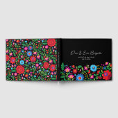 Farbenfrohe mexikanische Stickerei bei Black Weddi Gästebuch (Voll)