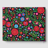 Farbenfrohe mexikanische Stickerei bei Black Weddi Gästebuch (Rückseite)