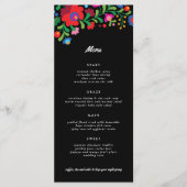 Farbenfrohe mexikanische Stickerei Empfang Abendes Menükarte (Vorderseite)