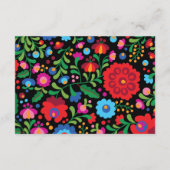 Farbenfrohe mexikanische Stickerei Folk Art Info C Einladung (Rückseite)