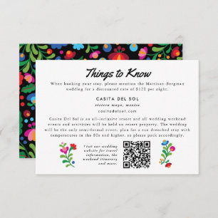 Farbenfrohe mexikanische Stickerei Folk Art Info C Einladung