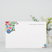 Farbenfrohe mexikanische Stickerei Individuelle Na Briefpapier (Stehend Vorderseite)