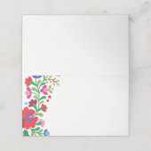 Farbenfrohe mexikanische Stickerei Leere Platzkart Platzkarte (Außenseite Aufgefaltet)