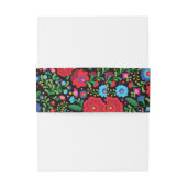 Farbenfrohe mexikanische Stickerei Monogram Weddin Einladungsbanderole (Rückseitenbeispiel)