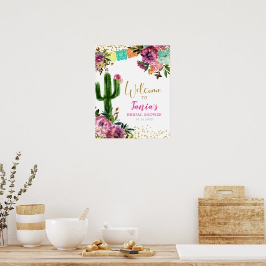 Farbenfrohe mexikanische Taco über Liebe Begrüßung Poster (Küche)
