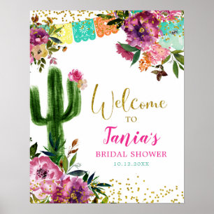 Farbenfrohe mexikanische Taco über Liebe Begrüßung Poster