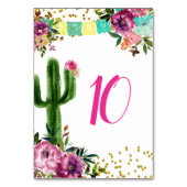 Farbenfrohe mexikanische Taco über Liebe Brautpart Tischnummer (Rückseite)