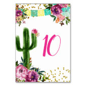 Farbenfrohe mexikanische Taco über Liebe Brautpart Tischnummer (Vorderseite)