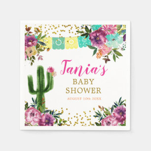 Farbenfrohe mexikanische Taco über Liebe Paper Nap Serviette