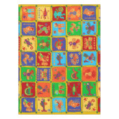 Farbenfrohe mexikanische Tiere Tischdecke (Vorderseite)