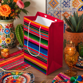 Farbenfrohe mexikanische Traditionsserape Mittlere Geschenktüte