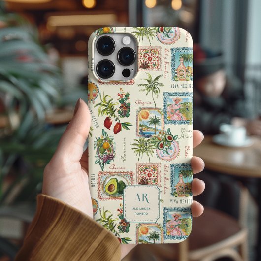 Farbenfrohe mexikanische Travel Print Monogram Case-Mate iPhone Hülle