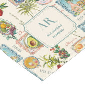 Farbenfrohe mexikanische Travel Print Monogram Kurzer Tischläufer (Ecke)