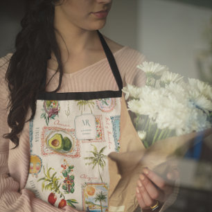 Farbenfrohe mexikanische Travel Print Monogram Schürze