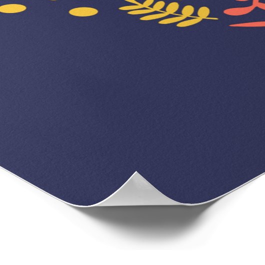 Farbenfrohe mexikanische Volkskunst Vögel und Blum Poster (Ecke)