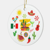 Farbenfrohe mexikanische Weihnachtsdekoration Keramik Ornament (Links)