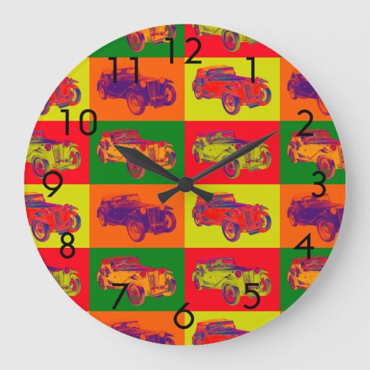 Farbenfrohe Mg TC Antik Pop Große Wanduhr (Vorderseite)