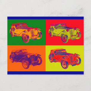 Farbenfrohe Mg TC Antik Pop Postkarte