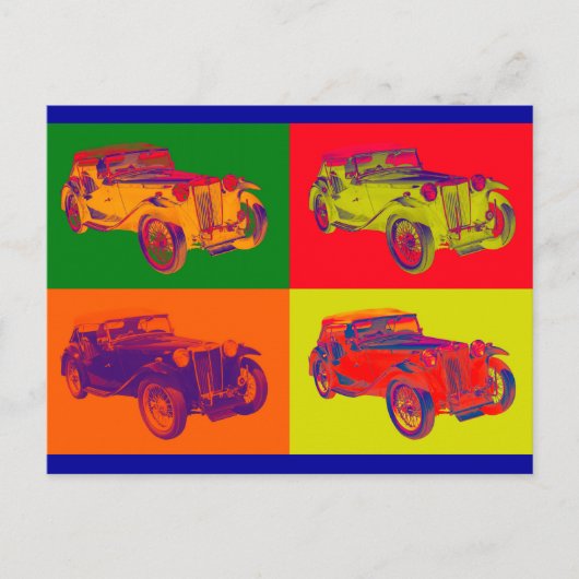 Farbenfrohe Mg TC Antik Pop Postkarte (Vorderseite)