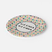 Farbenfrohe Mi Casa Su Casa Party Papierplatte Pappteller (Schrägansicht)