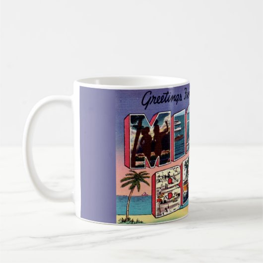 Farbenfrohe Miami Beach Gruß Kaffeetasse (Links)