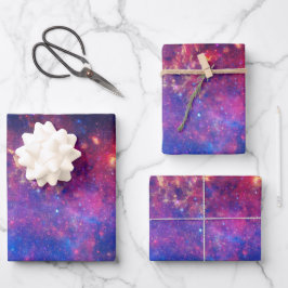 Farbenfrohe Milchstraße Galaxie Geschenkpapier Set