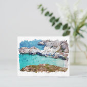 Farbenfrohe Milos Griechenland Küstensicht Postkarte (Stehend Vorderseite)