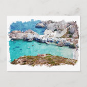 Farbenfrohe Milos Griechenland Küstensicht Postkarte (Vorderseite)