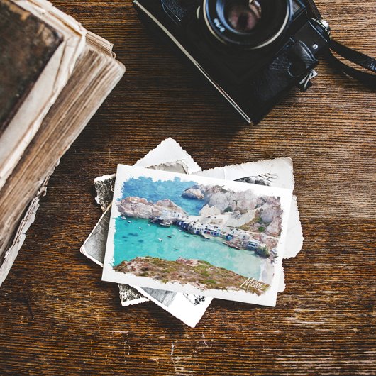 Farbenfrohe Milos Griechenland Küstensicht Postkarte