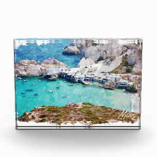 Farbenfrohe Milos Griechenland Panoramaaussicht Fotoblock