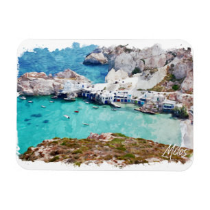 Farbenfrohe Milos Griechenland Panoramaaussicht Magnet