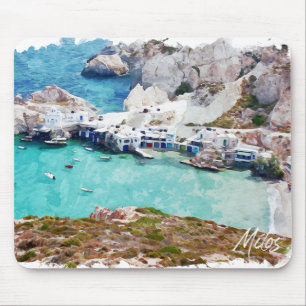 Farbenfrohe Milos Griechenland Panoramaaussicht Mousepad