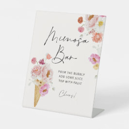 Farbenfrohe Mimosa Bar Brautparty Sockelschild