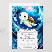 Farbenfrohe Mini-Kinderdusche Einladung (Vorne/Hinten)